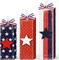 4th of July Tiered Tray Decorations, 3 Pcs Patriotic Wooden Block Set – Red White & Blue Memorial Day, Independence Day, Veterans Day Tabletop Centerpieces for Home & Office